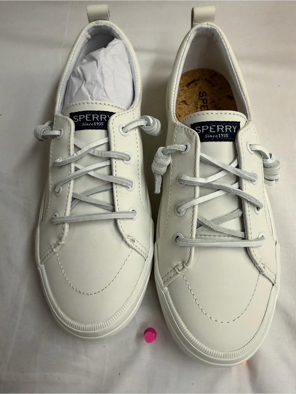 Sperry Women’s White Casual Leather Sneakers